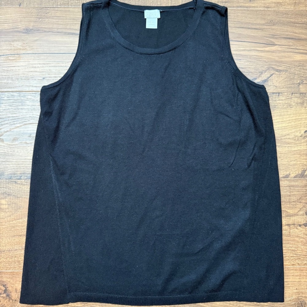 Chico's Men's Black Sleeveless Crew Tank Top